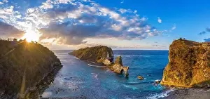 Bali Beach Prints: Panorama of aerial view Atuh beach in Nusa penida island, Bali in Indonesia