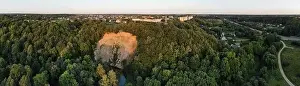 Lithuanian Prints: Panorama aerial view of the Rokai Exposure close to Kaunas city, Lithuania