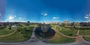 Holiday House Prints: Panorama of the city park from a quadcopter