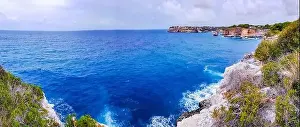 Mediterraneo Prints: Panorama cliffs and landscape of the bay of Cala Santanyí in Mallorca, Spain