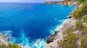 Mediterraneo Prints: Panorama cliffs and landscape of the bay of Cala Santanyí in Mallorca, Spain