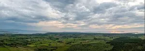 Emerald Isle Prints: A panorama coastal landscape view of County Sligo and Donegal Bay in evening light under a cloudy sky