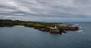Fanad Head Lighthouse Prints: A panorama drone landscape view of Fanad Head Lighthouse and Peninsula on the northern coast of Ireland