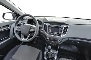 Lever Prints: panorama in interior leather salon of prestige modern car