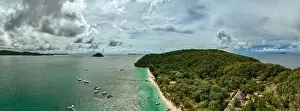 Panorama landscape mountains nature view from Drone camera