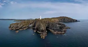 Baltimore Prints: Panorama landscape view of the Baltimore Beacon and entrance to Baltimore Harbor in West Cork