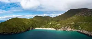 Panorama landscape view of Keem Bay on Achill Island in County Mayo of Ireland