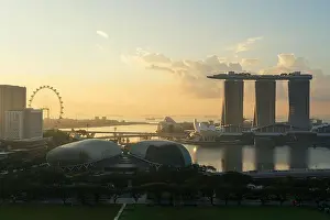 Panorama of Singapore business district skyline and Singapore skyscraper in morning at Marina Bay, Singapore