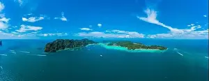 Phi Phi Island Prints: Panorama of tropical islands Phi Phi Don and Phi Phi Leh in sea