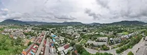 Panorama view Aerial view of Kathu district Phuket Thailand from Drone camera High angle view