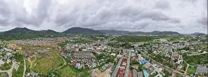 Panorama view Aerial view of Kathu district Phuket Thailand from Drone camera High angle view