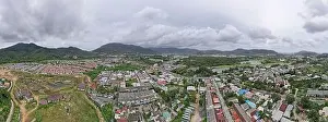 Panorama view Aerial view of Kathu district Phuket Thailand from Drone camera High angle view
