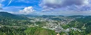 Panorama view Aerial view of Kathu district Phuket Thailand from Drone camera High angle view