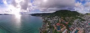 Nature Background Prints: Panorama view Aerial view of Phuket island Thailand from Drone camera High angle view