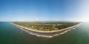 Panorama view of beautiful sandy beach island of Sabah Malaysia Borneo