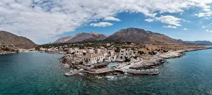 Laconia Prints: Panoramic aerial drone view of Gerolimenas village at Mani peninsula