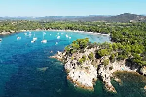 Drone Photo Prints: Panoramic Aerial Photo of Plage de l'Estagnol in the Var department