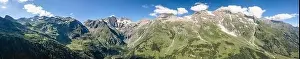 Tirol Prints: Panoramic aerial view of Grossglockner Hohe Tauern mountain range from high alpine road in Austria Tirol