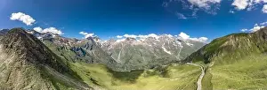 Tirol Prints: Panoramic aerial view of Grossglockner mountain along Taxenbacher Fusch high alpine road in Austria Tirol
