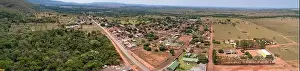 Mato Grosso Prints: Panoramic aerial view of the small rural town Bom Jardim and surrounding