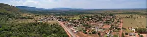 Panoramic aerial view of the small rural town Bom Jardim and surrounding