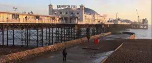 English Channel Prints: Panoramic Brighton pier, England