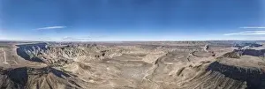 Sky Landscape Prints: Panoramic drone picture of the Fish River Canyon in Namibia taken from the upper edge of the south side in summer