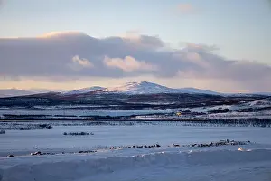 Blue Tree Prints: Panoramic mountain view in Kiruna