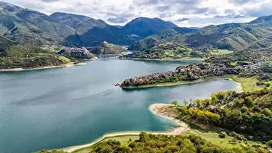 Vacation Village Prints: Panoramic sight of Lake Turano