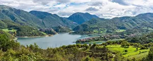 Vacation Village Prints: Panoramic sight of Lake Turano