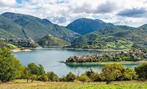 Vacation Village Prints: Panoramic sight of Lake Turano