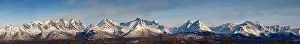 Snowcapped Prints: Panoramic View Of The Chugach Mountain Range Above Anchorage Alaska During Spring