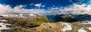 Geiranger Prints: Panoramic view of Geirangerfjord and mountains landscape from the Dalsnibba Plateau viewpoint