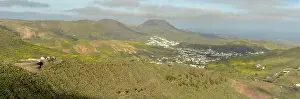 Panoramic view of Haria valley at Lanzarote on Canary island in Spain