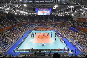 Milano Prints: Panoramic top view of the indoor volleyball court