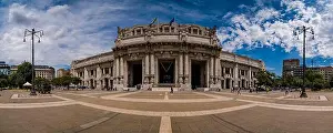 Piazza Prints: Panoramic view of Milano Centrale