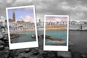 Images Dated 15th July 2017: Panoramic view of Monopoli. Puglia, Southern Italy. Sea in summer. Italian resort