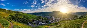 Back Lit Prints: Panoramic view of the municipality of Bruttig-Fankel and the vineyards on the Moselle