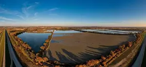 Lubomia Prints: Panoramic view of the nature reserve near Lubomia in Poland. Drone photography
