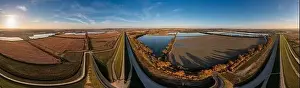 Lubomia Prints: Panoramic view of the nature reserve near Lubomia in Poland. Drone photography