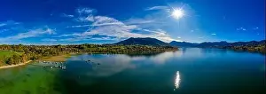 Panoramic view over the popular bavarian Tegernsee