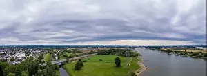 Storm Cloud Prints: Panoramic view of the Rhine and the A1 motorway bridge near Leverkusen