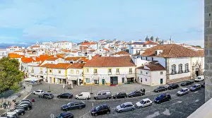 Alentejo Prints: Panoramic view of the roofs of the historic old town taken from a nearby building