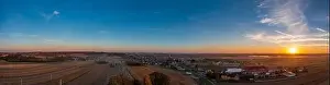 Back Lit Prints: panoramic view of the village of Lubomia in Poland. Drone photography