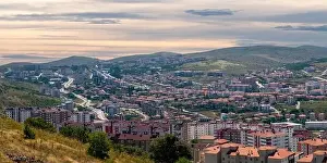 Panoramic view of Yozgat city with the hill in background, Turkey