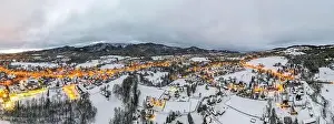 Zakopane Prints: Panoramic View of Zakopane and Giewont Mount from Drone in Winter