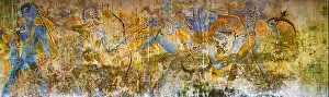 Wall Painting Prints: Panoramic wall mural at Bevis Bawa's Brief Garden near Beruwala