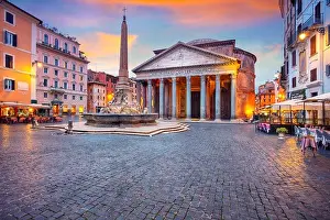Pantheon, Rome. Cityscape image of Rome with Pantheon during beautiful sunrise