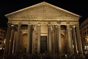 Bucket List Prints: The Pantheon in Rome, Italy, illuminated at night