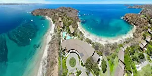 Rican Prints: PAPAGAYO, COSTA RICA -18 MAR 2019- Aerial view of the Four Seasons Resort Costa Rica
